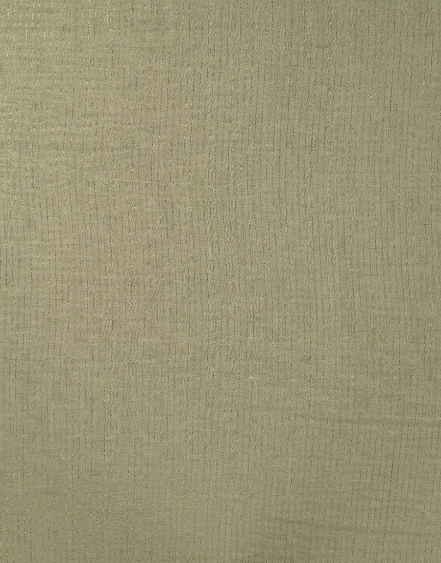 Khaki Metallic Stripe Cotton Muslin Fabric