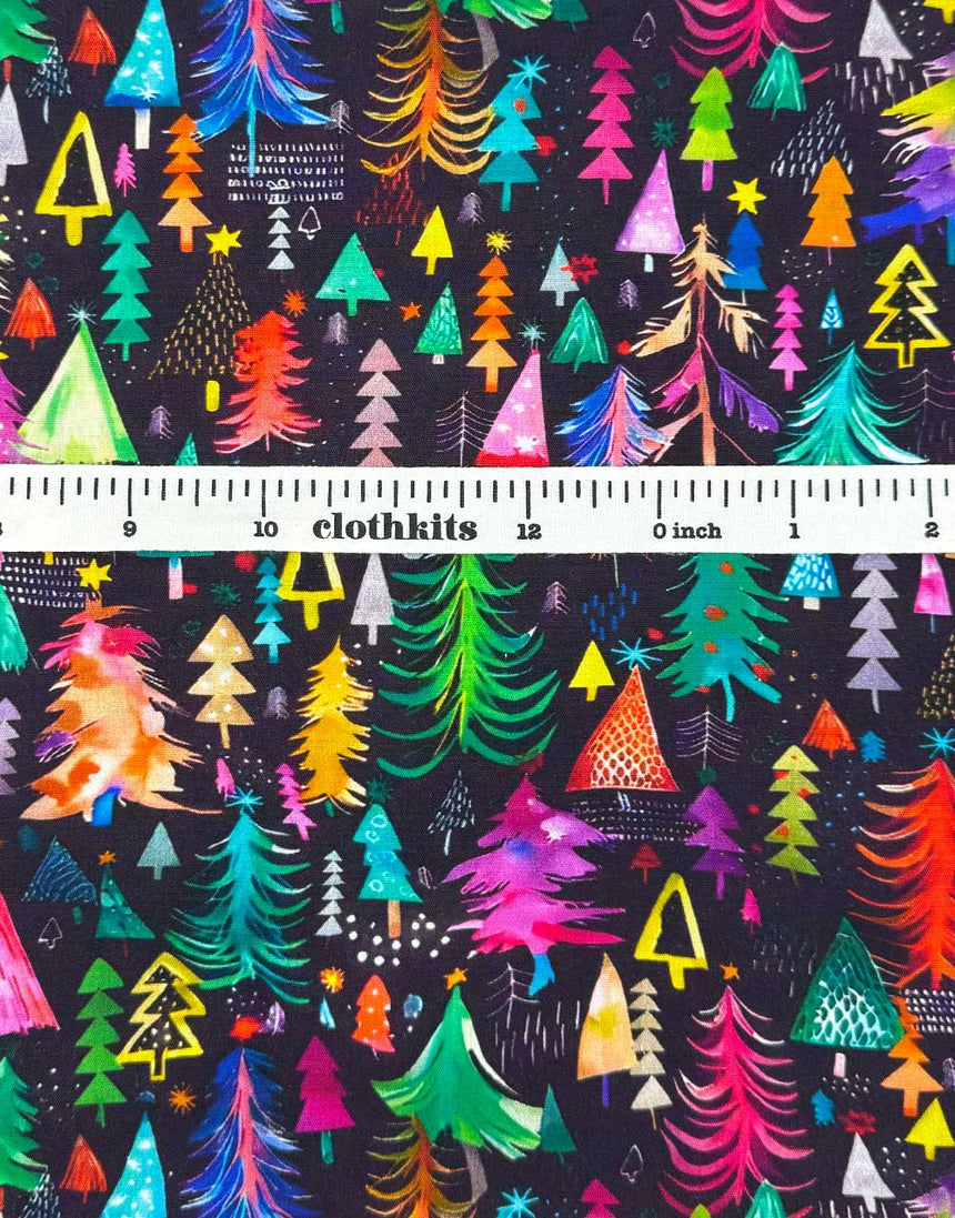 Rainbow Christmas Tree Cotton Fabric