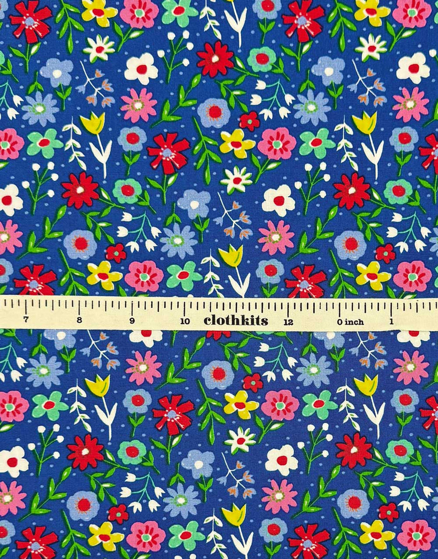 Blueberry Meadow Printed Cotton Poplin Fabric