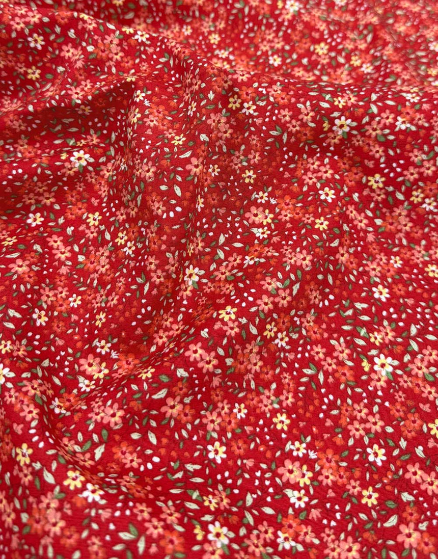 Cherry Drop Ditsy Printed Cotton Poplin Fabric