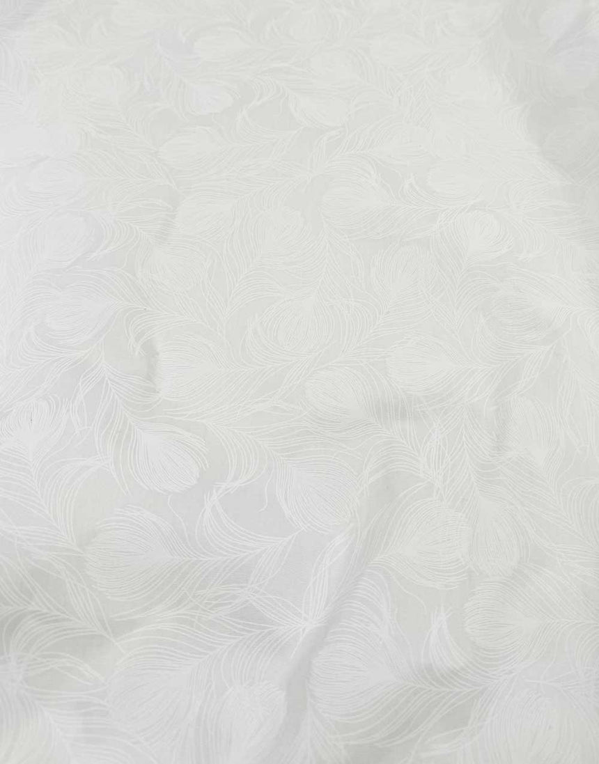White Feathers Cotton Poplin Fabric