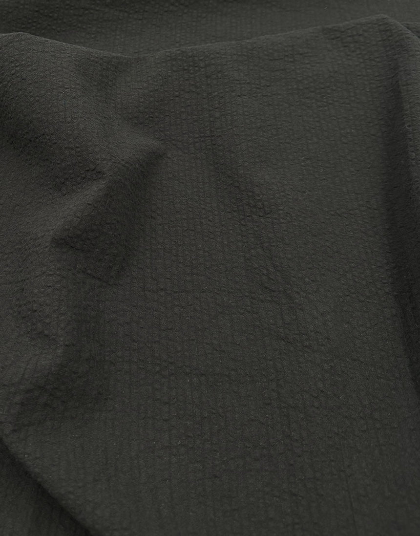 Black Seersucker Stripe Cotton Fabric