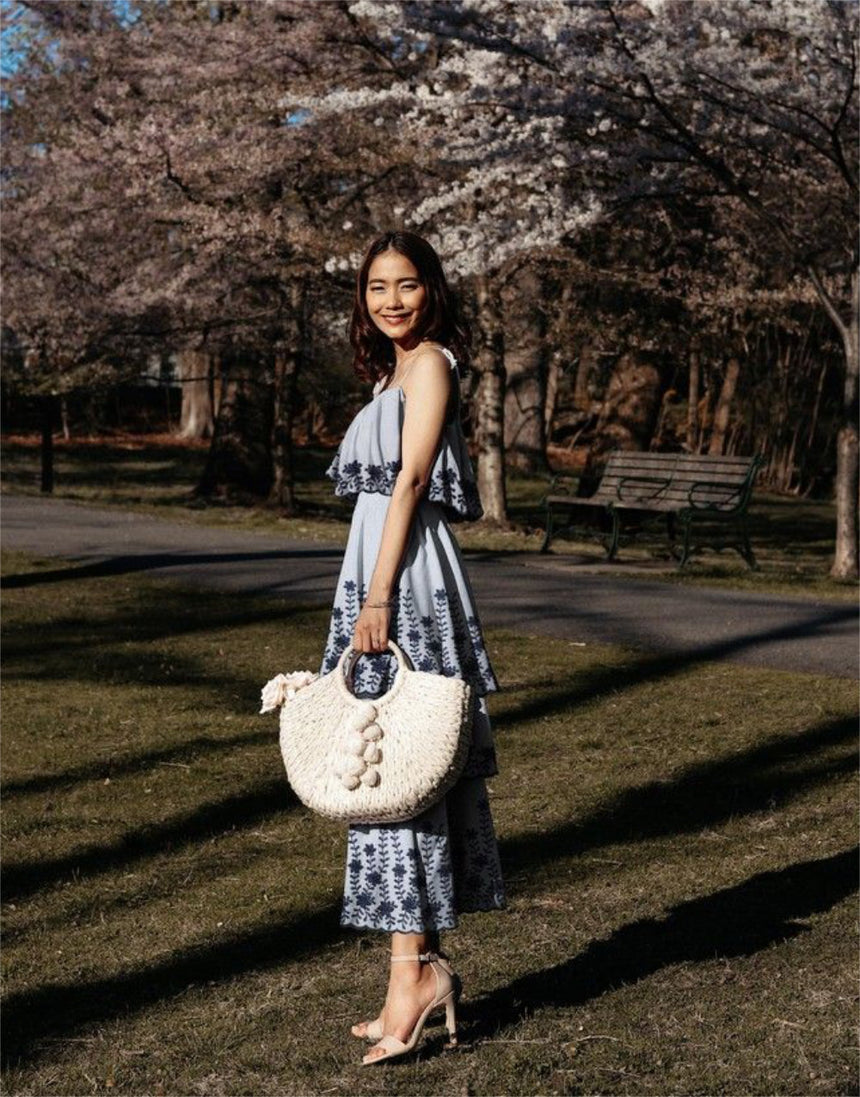 Cotton Pin Stripe Embroidered 2-Sided Border Fabric