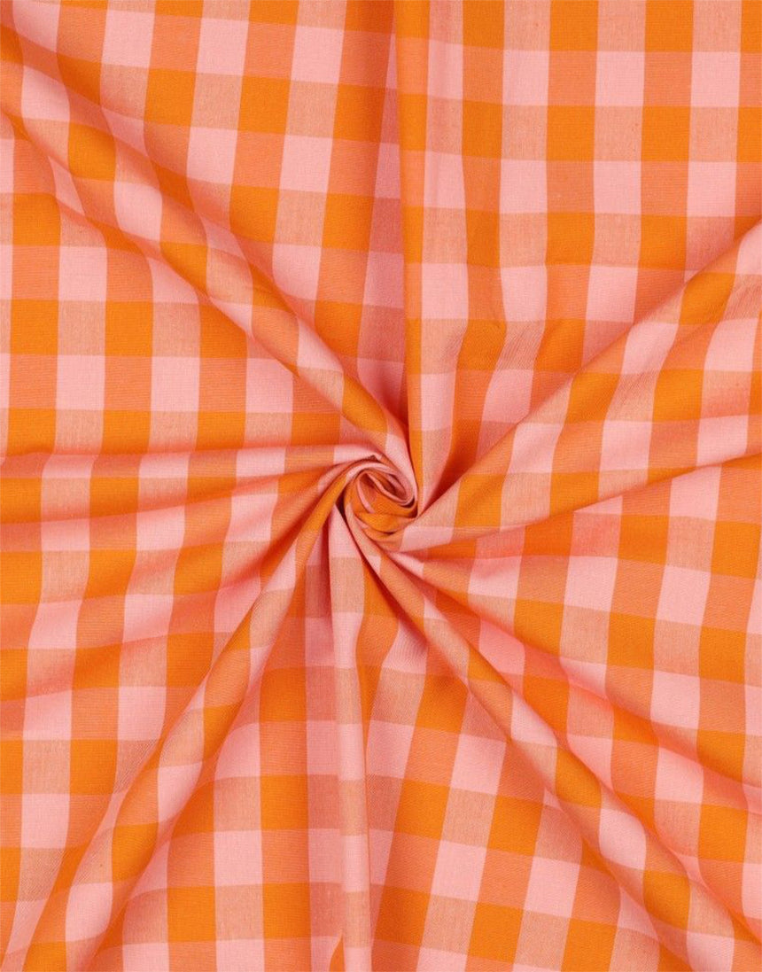 Sunset Picnic Yarn-Dyed Check Cotton Fabric