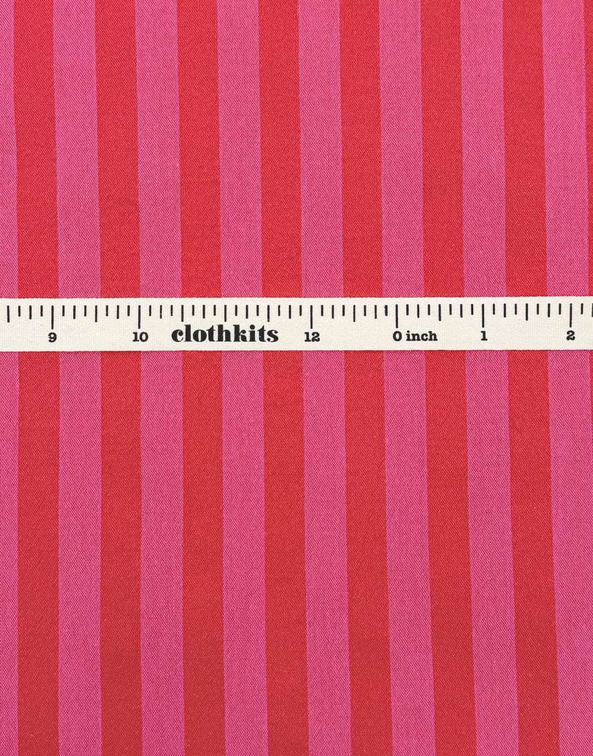 Pink Fizz Stripe Cotton Yarn-Dyed Fabric