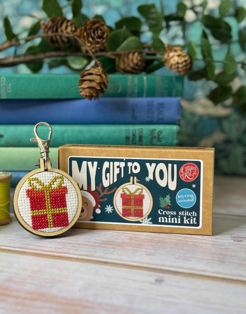 My Gift To You, Mini Matchbox Christmas Cross Stitch Kit, Crafty Kit Company