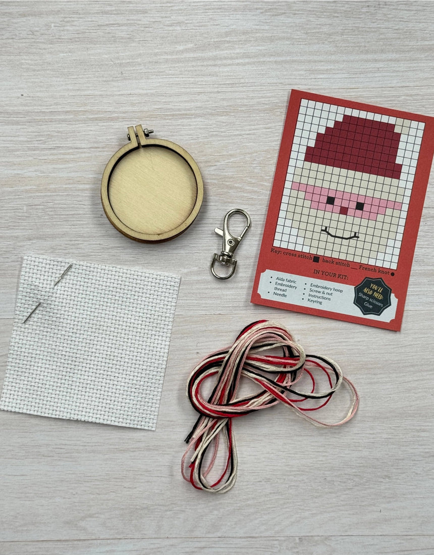 Santa Mini Matchbox Christmas Cross Stitch Kit, Crafty Kit Company
