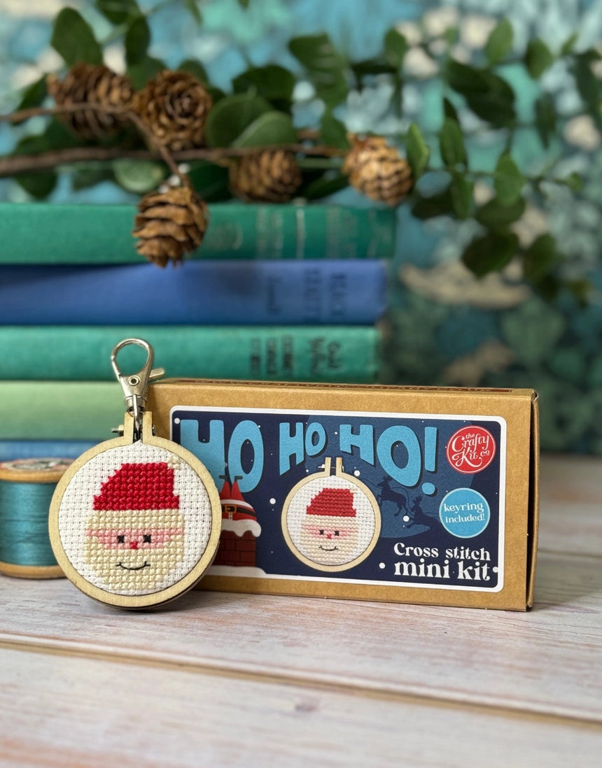 Santa Mini Matchbox Christmas Cross Stitch Kit, Crafty Kit Company