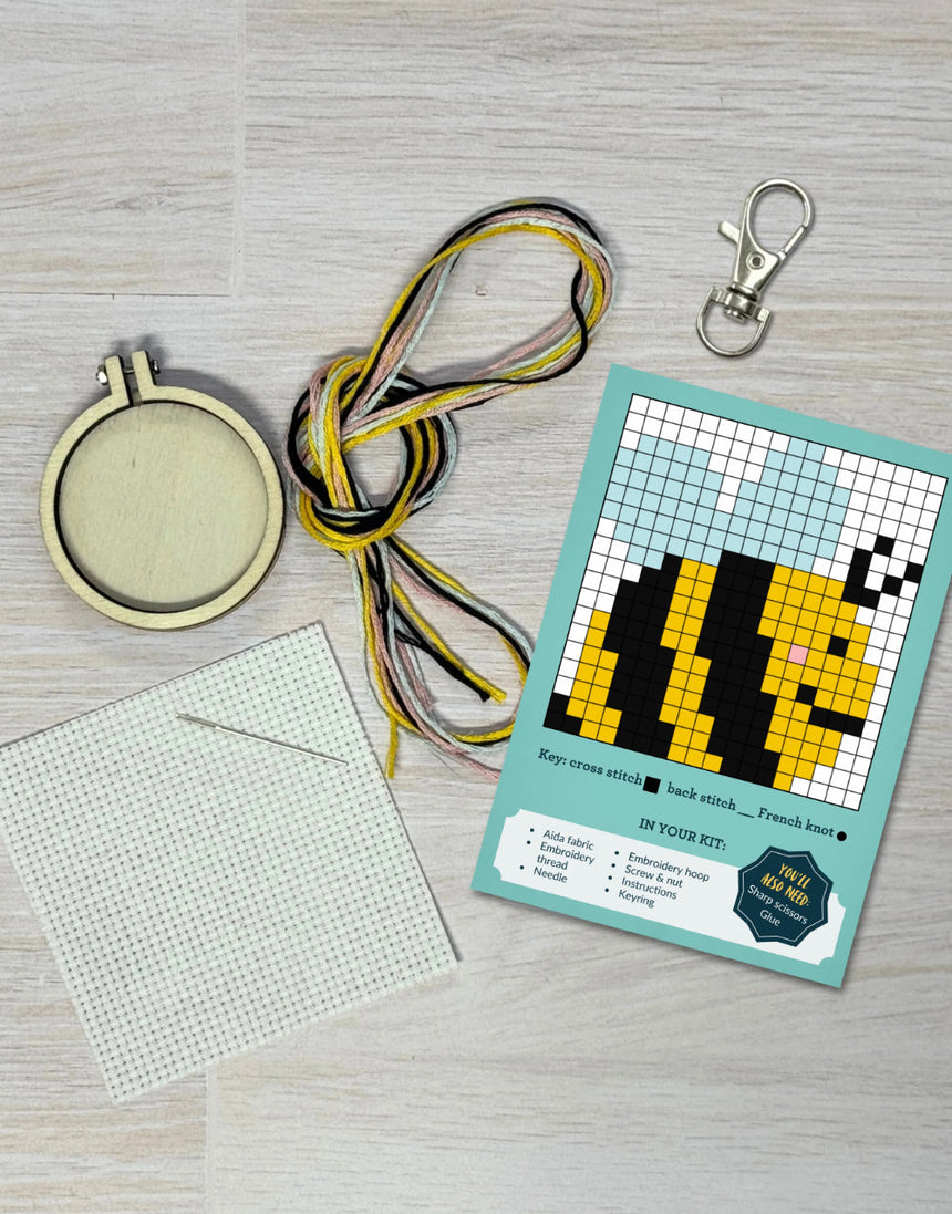 Bee Yourself! Mini Matchbox Cross Stitch Kit, Crafty Kit Company
