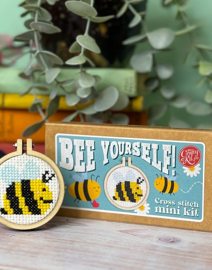 Bee Yourself! Mini Matchbox Cross Stitch Kit, Crafty Kit Company