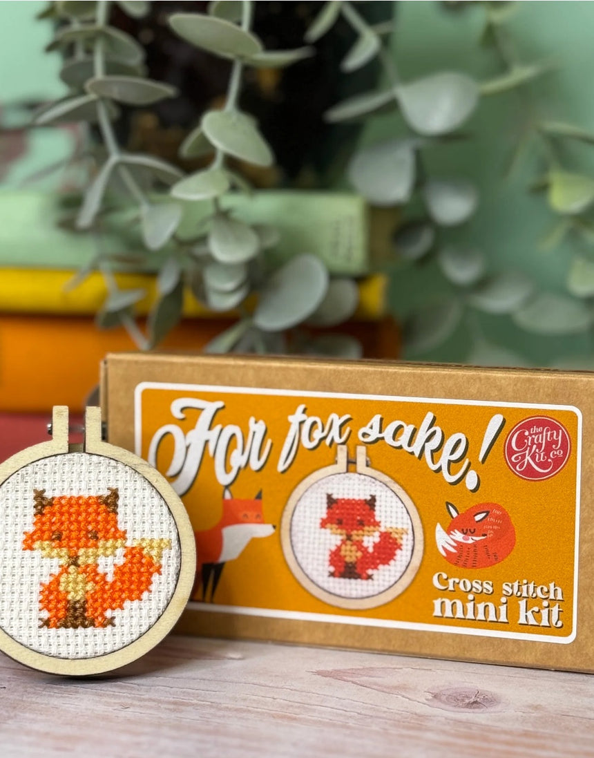 For Fox Sake! Mini Matchbox Cross Stitch Kit, Crafty Kit Company