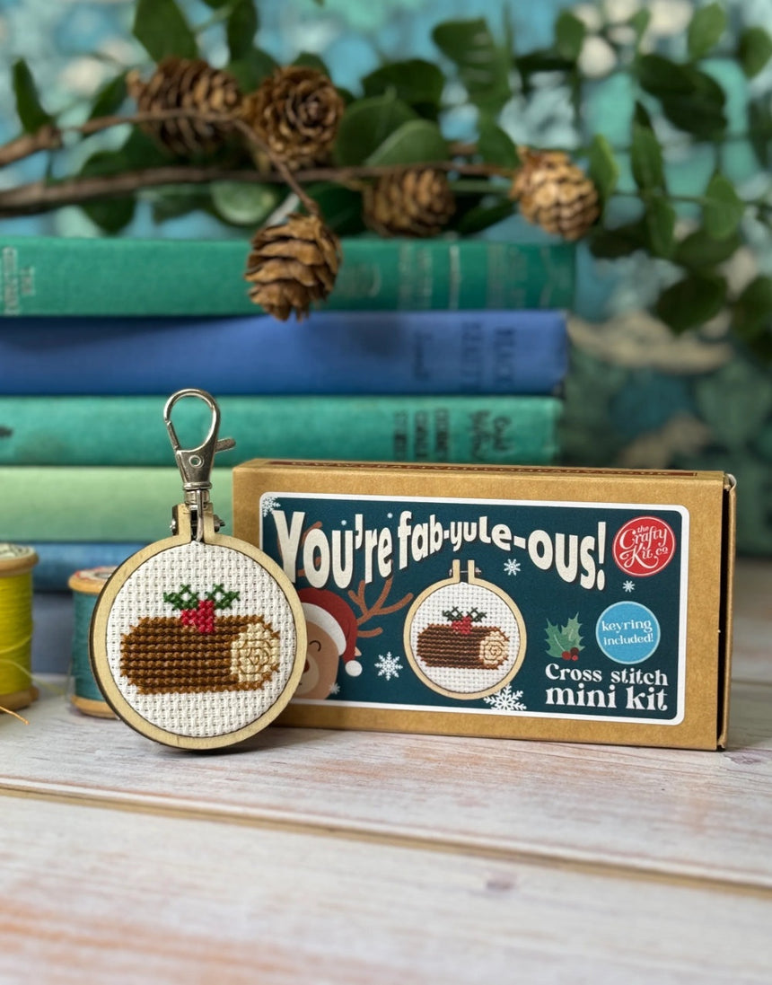 You're Fab-yule-ous! Mini Matchbox Christmas Cross Stitch Kit, Crafty Kit Company