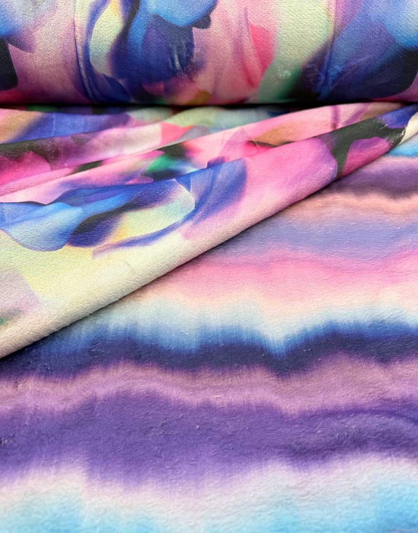 Purple Crazy Double Sided Fleece Fur Fabric