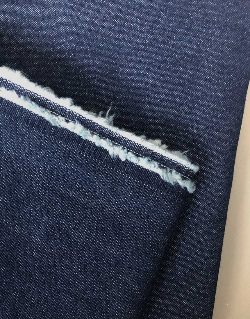 Dark Blue Washed Denim Medium Weight Fabric