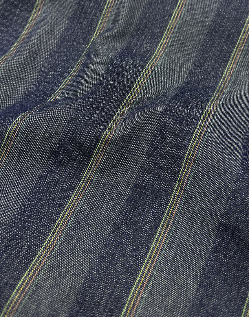 Indigo Painter’s Stripe Cotton Denim