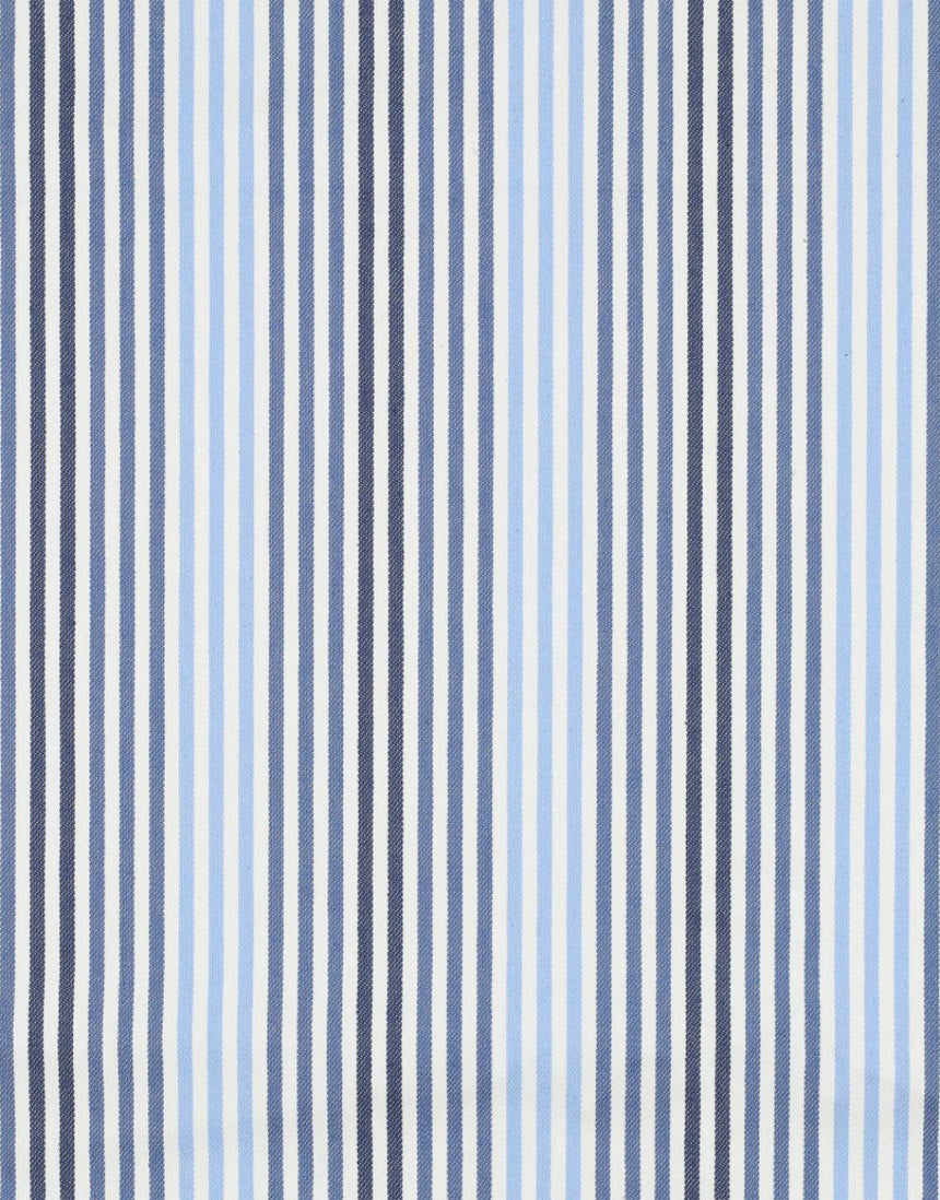 Indigo Sky Stripe Stretch Denim Fabric