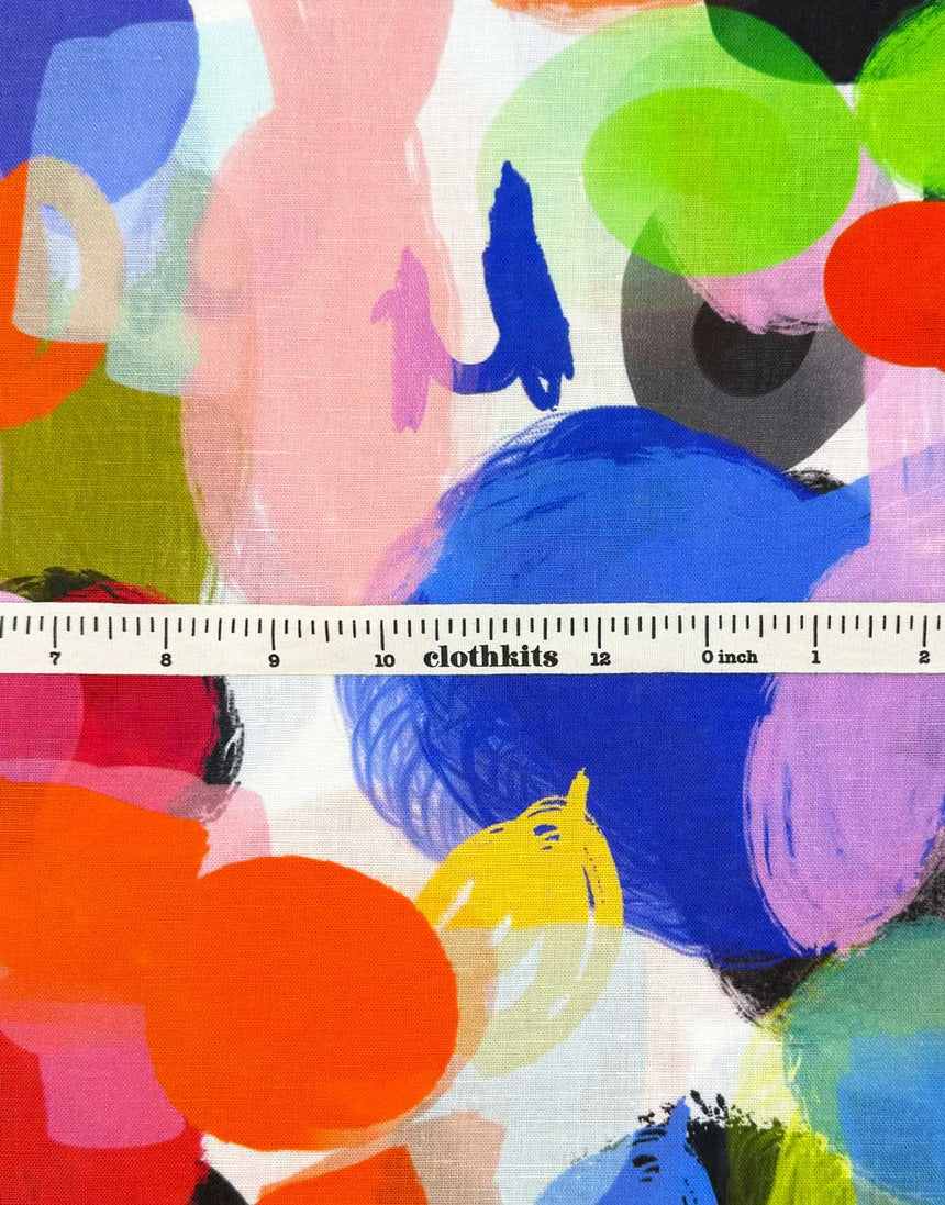 Colour Splat Cotton Linen Fabric, Doops Designs