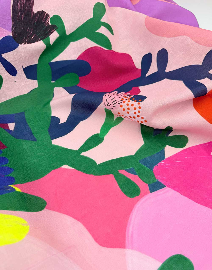 Mor Mor's Garden Cotton Linen Fabric, Doops Designs