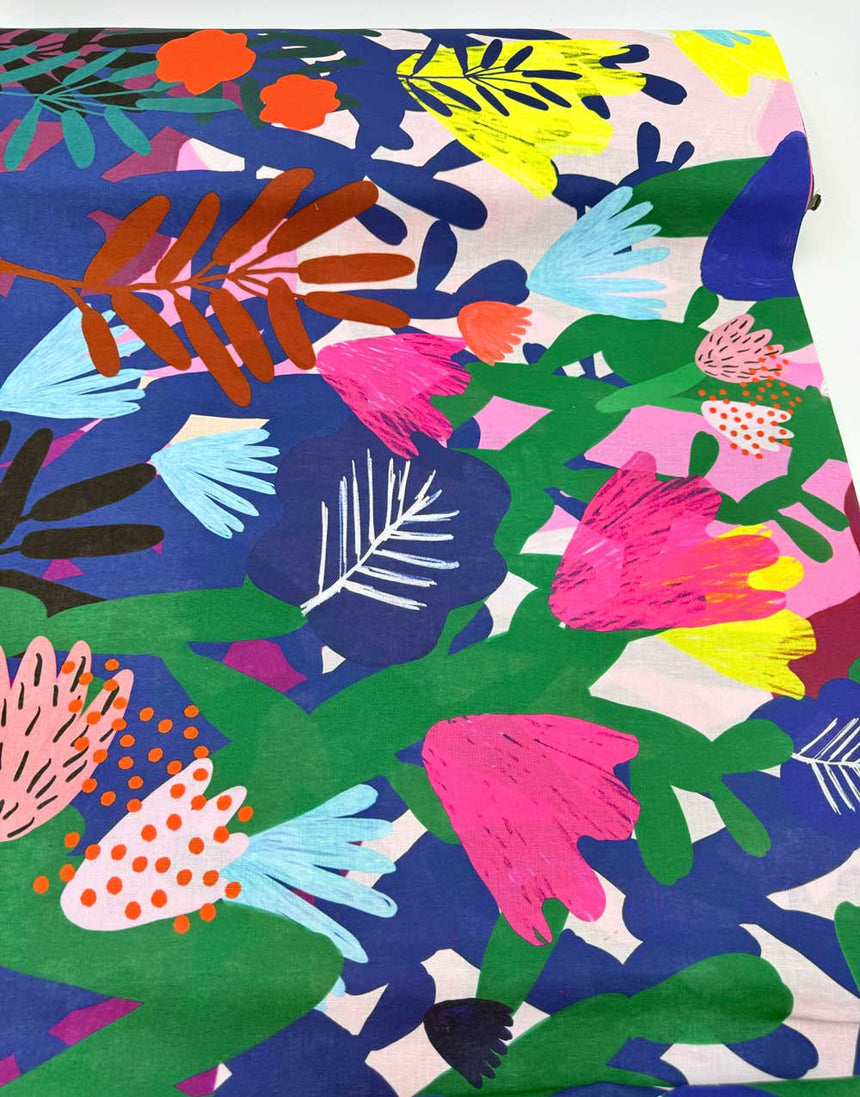 Mor Mor's Garden Cotton Linen Fabric, Doops Designs