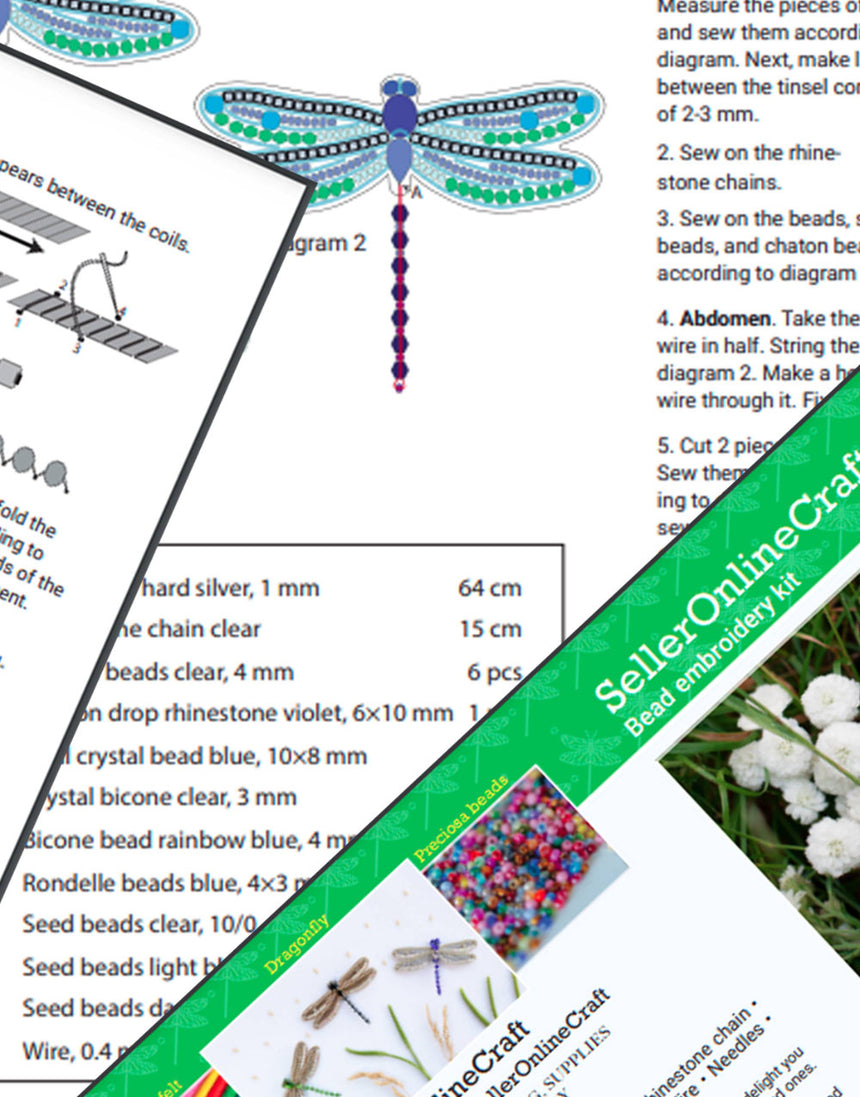 Dragonfly Beaded Embroidery Brooch/Hanging Decoration Kit