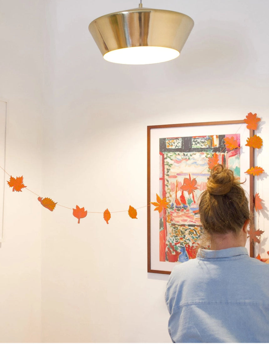 Autumn Leaves Sewn Paper Garland, East End Press