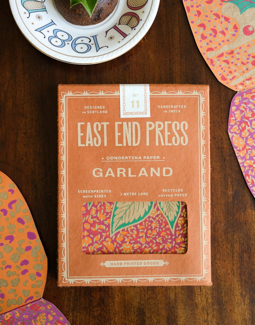 Christmas Puddings Concertina Paper Garland, East End Press