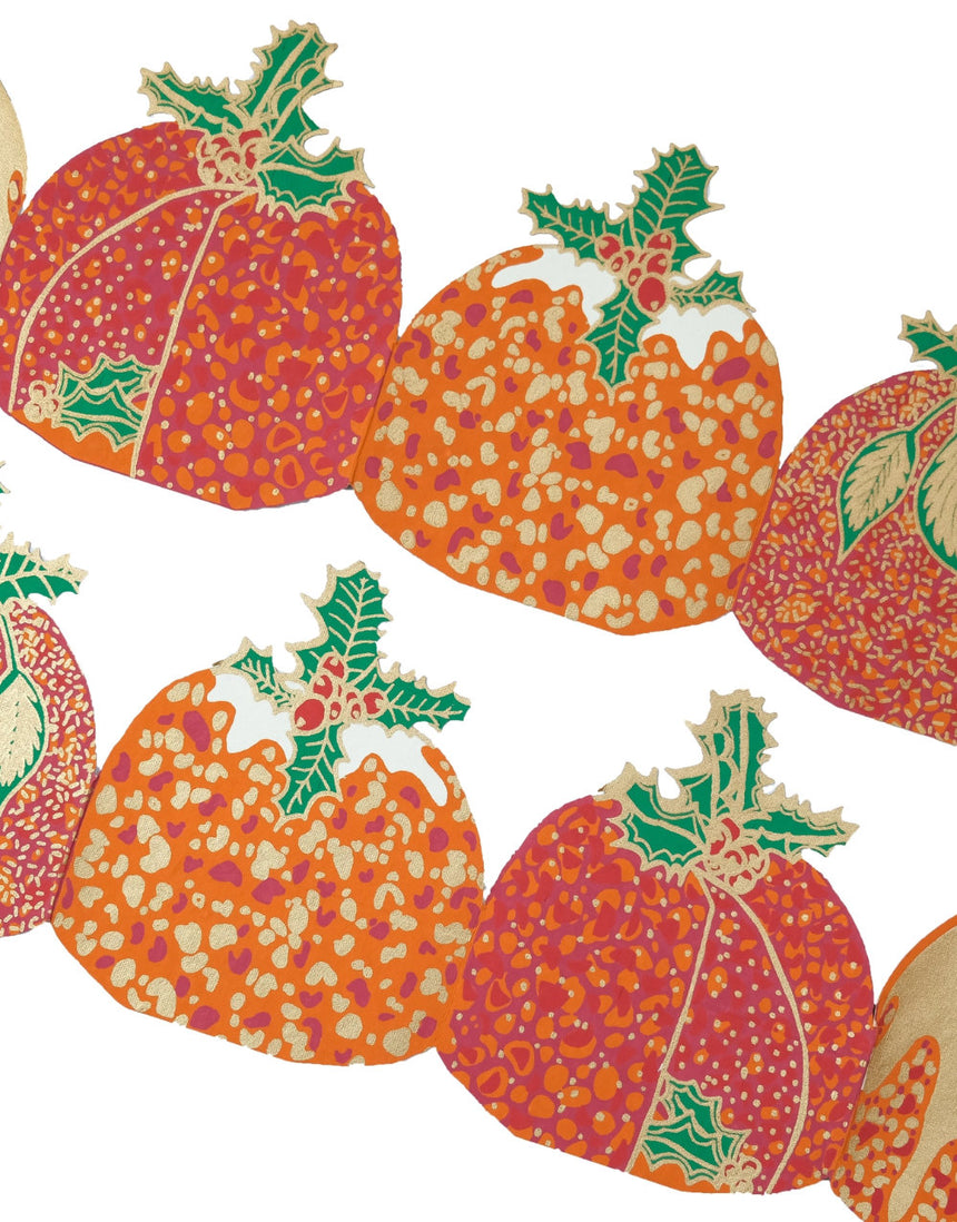 Christmas Puddings Concertina Paper Garland, East End Press