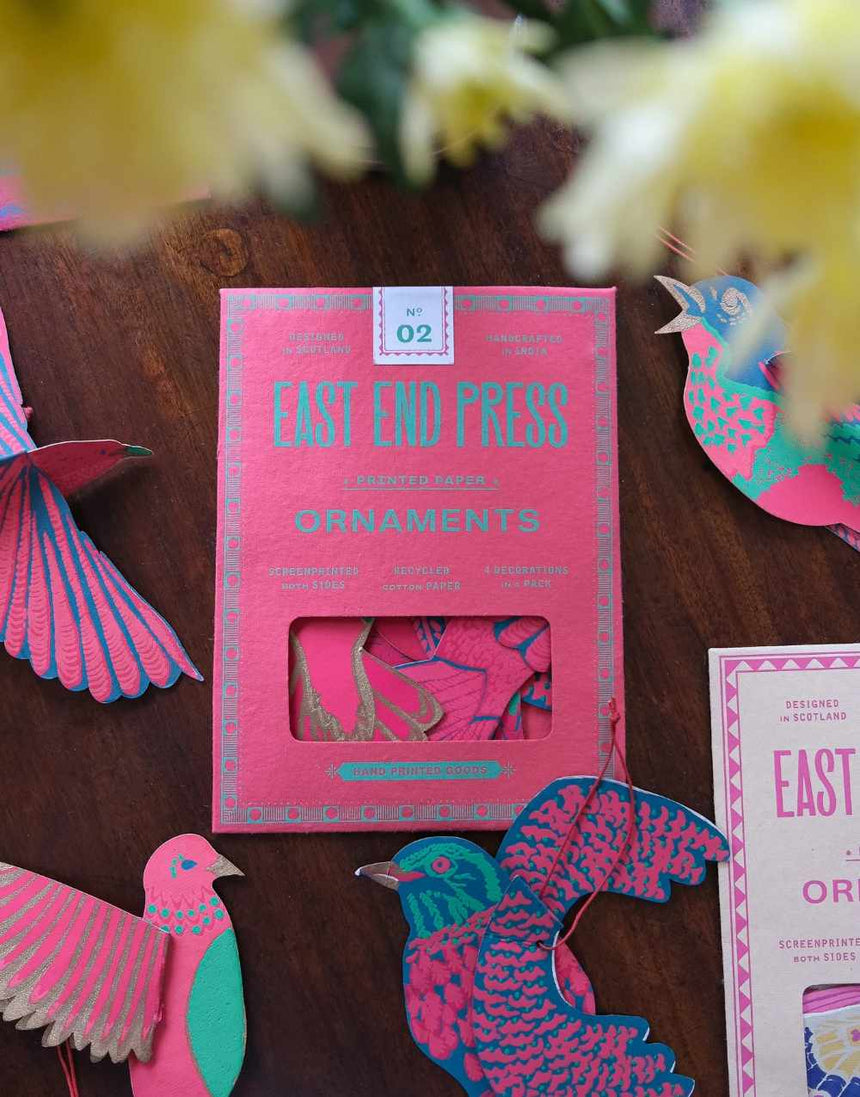 Festive Bird Paper Decorations, East End Press