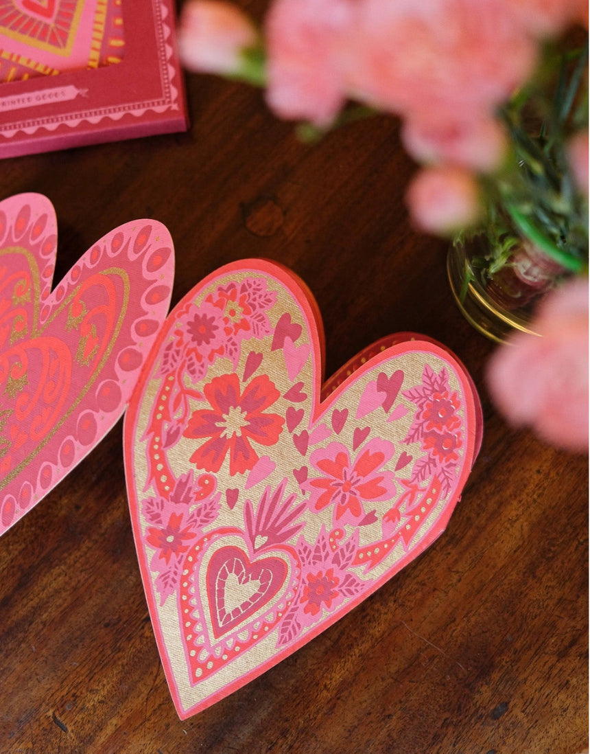 Hearts Concertina Paper Garland, Design 03, East End Press