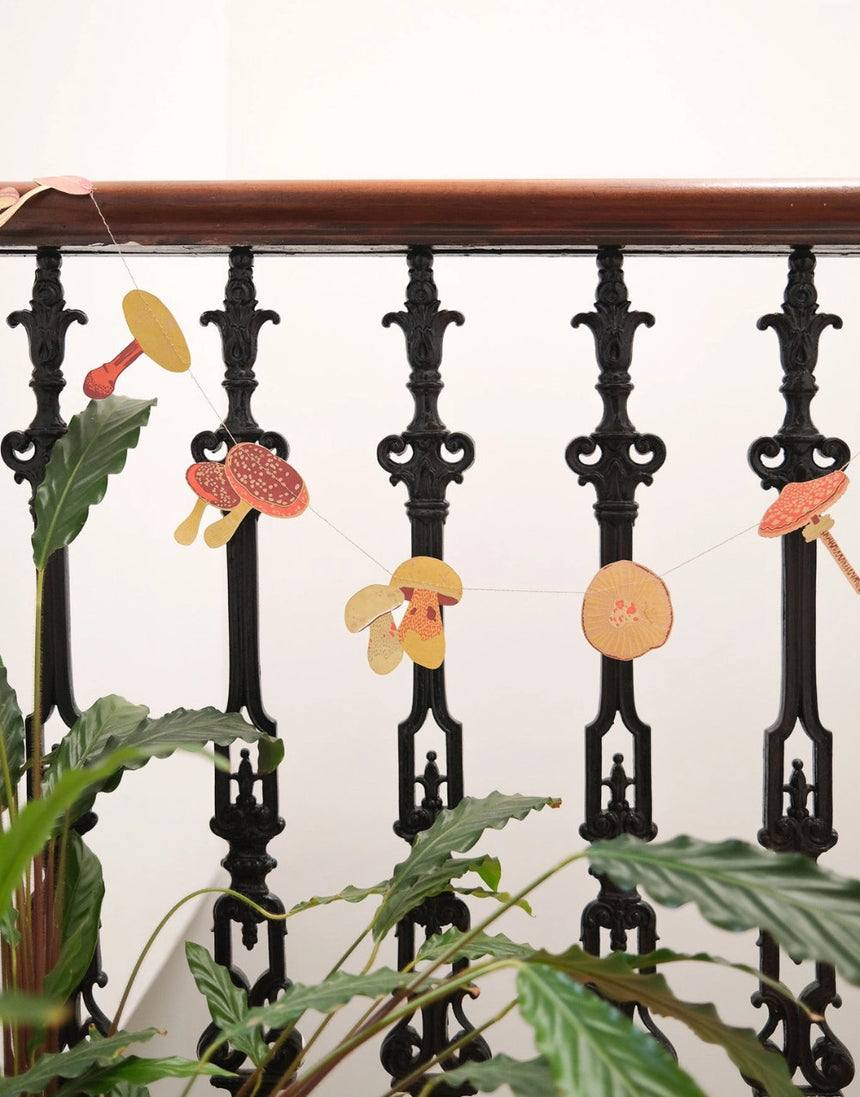 Mushroom Sewn Paper Garland, East End Press