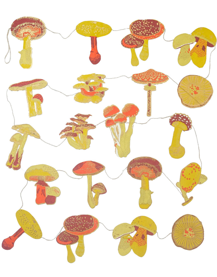 Mushroom Sewn Paper Garland, East End Press