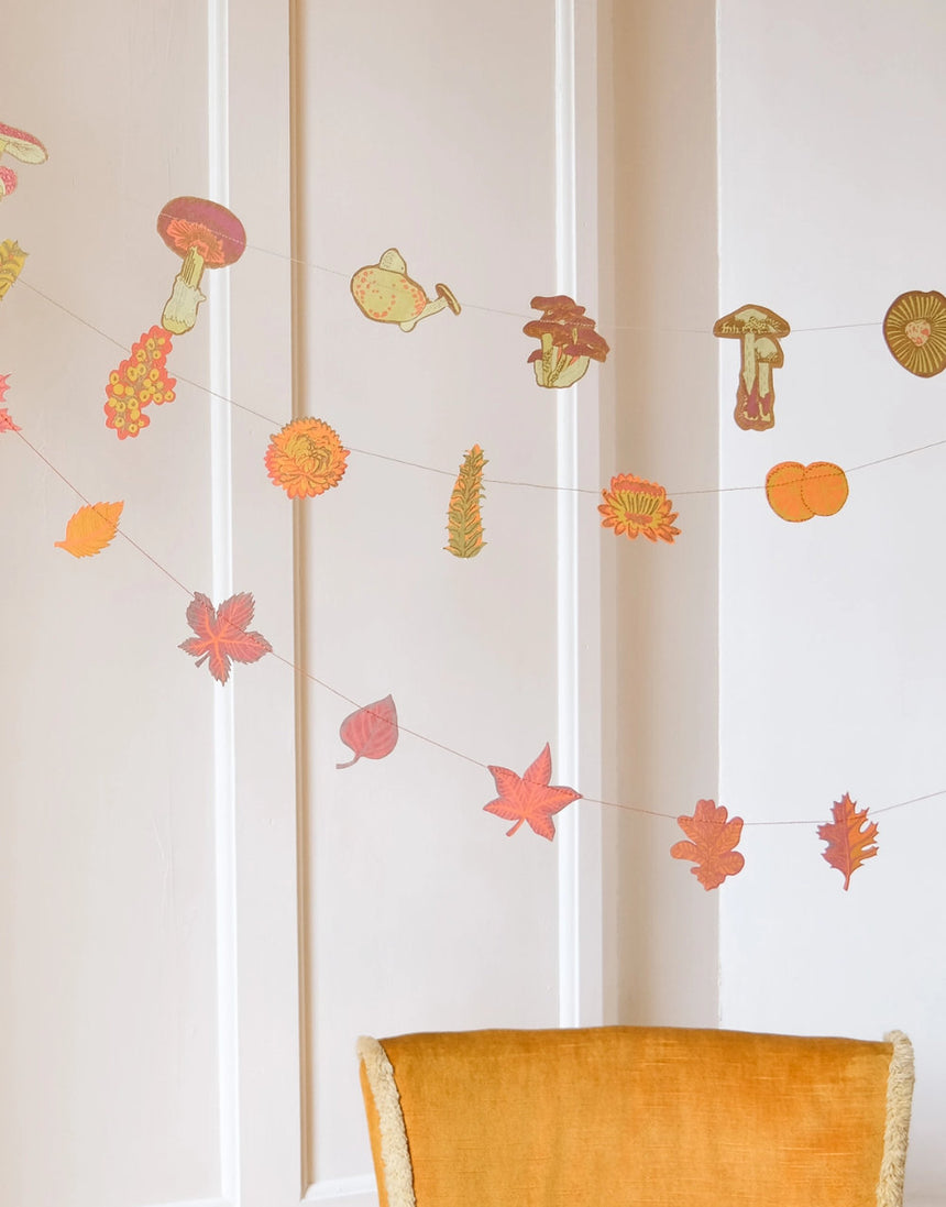 Mushroom Sewn Paper Garland, East End Press