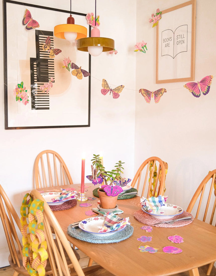 Colourful Butterflies Hand Printed Garland No.07, East End Press