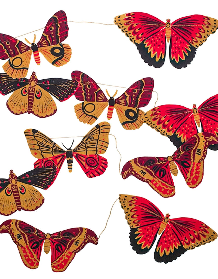 Colourful Butterflies Hand Printed Garland No.07, East End Press