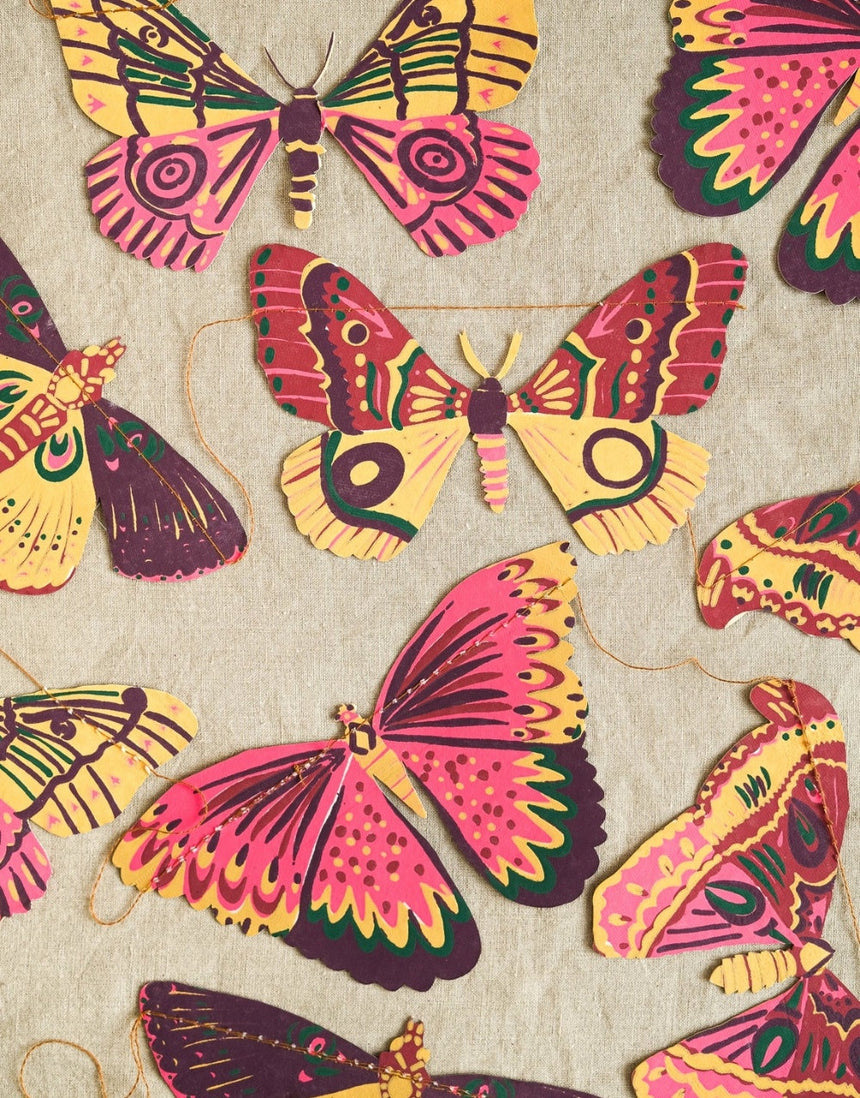 Colourful Butterflies Hand Printed Garland No.07, East End Press