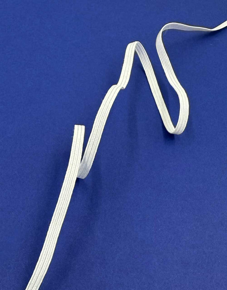 5mm Braided Elastic, White or Black