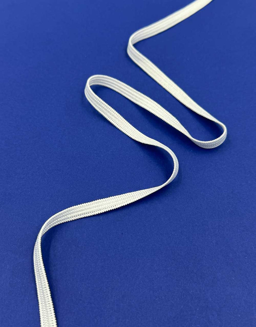 7mm White Braided Elastic