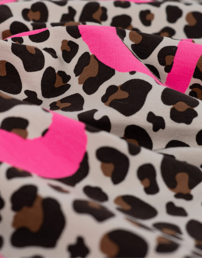 Neon Love Leopard French Terry Fabric