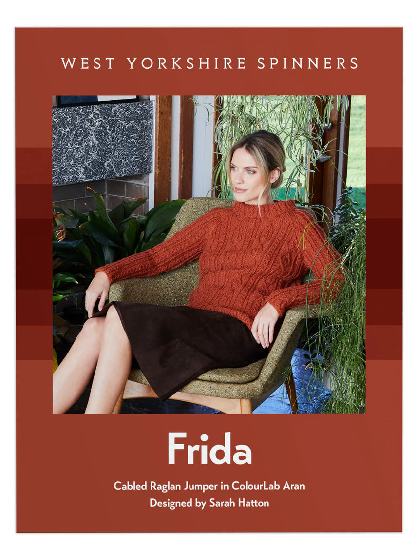 Frida Cabled Raglan Jumper Knitting Pattern for ColourLab Aran Yarn