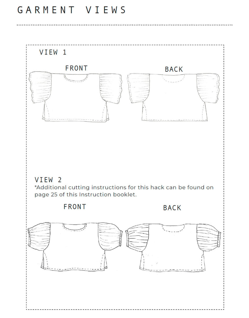 Frill Sleeve Top Zero Waste Sewing Pattern PDF Immediate Download, Birgitta Helmersson