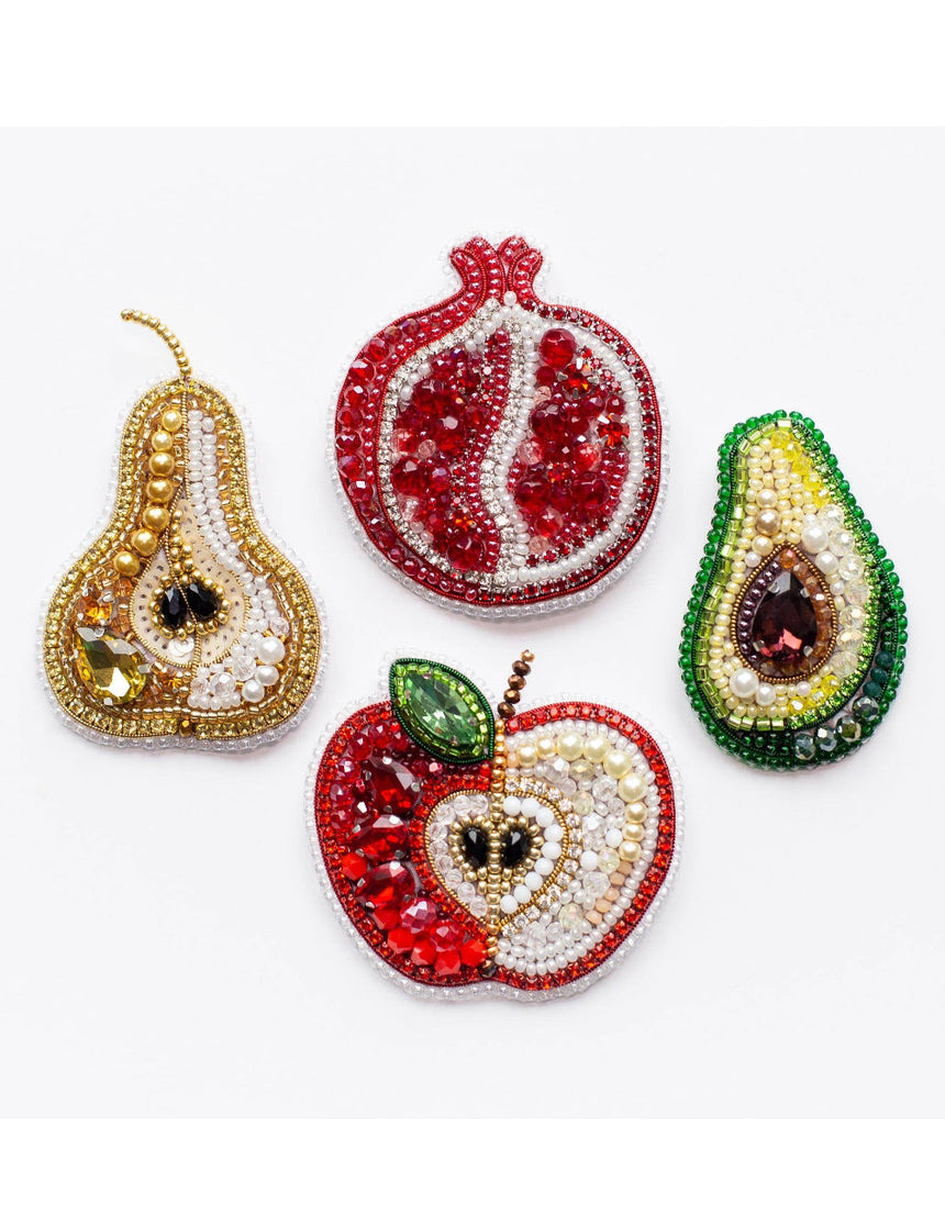 Apple Beaded Embroidery Brooch/Hanging Decoration Kit
