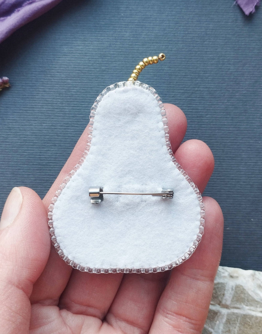 Pear Beaded Embroidery Brooch/Hanging Decoration Kit