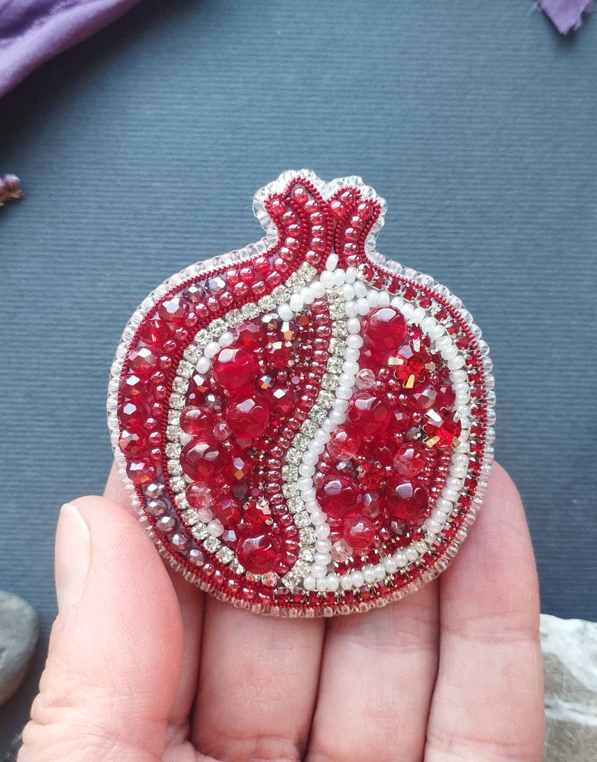 Pomegranate Beaded Embroidery Brooch/Hanging Decoration Kit