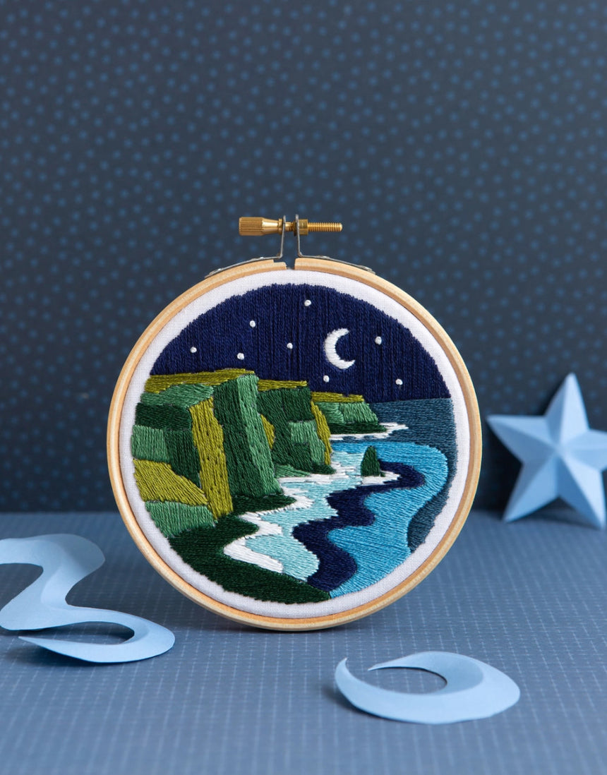Celtic Cliffs Mini Embroidery Kit, Hawthorn Handmade