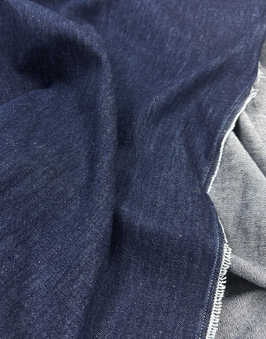 Indigo Blue Organic Cotton & Hemp Slub Denim Fabric