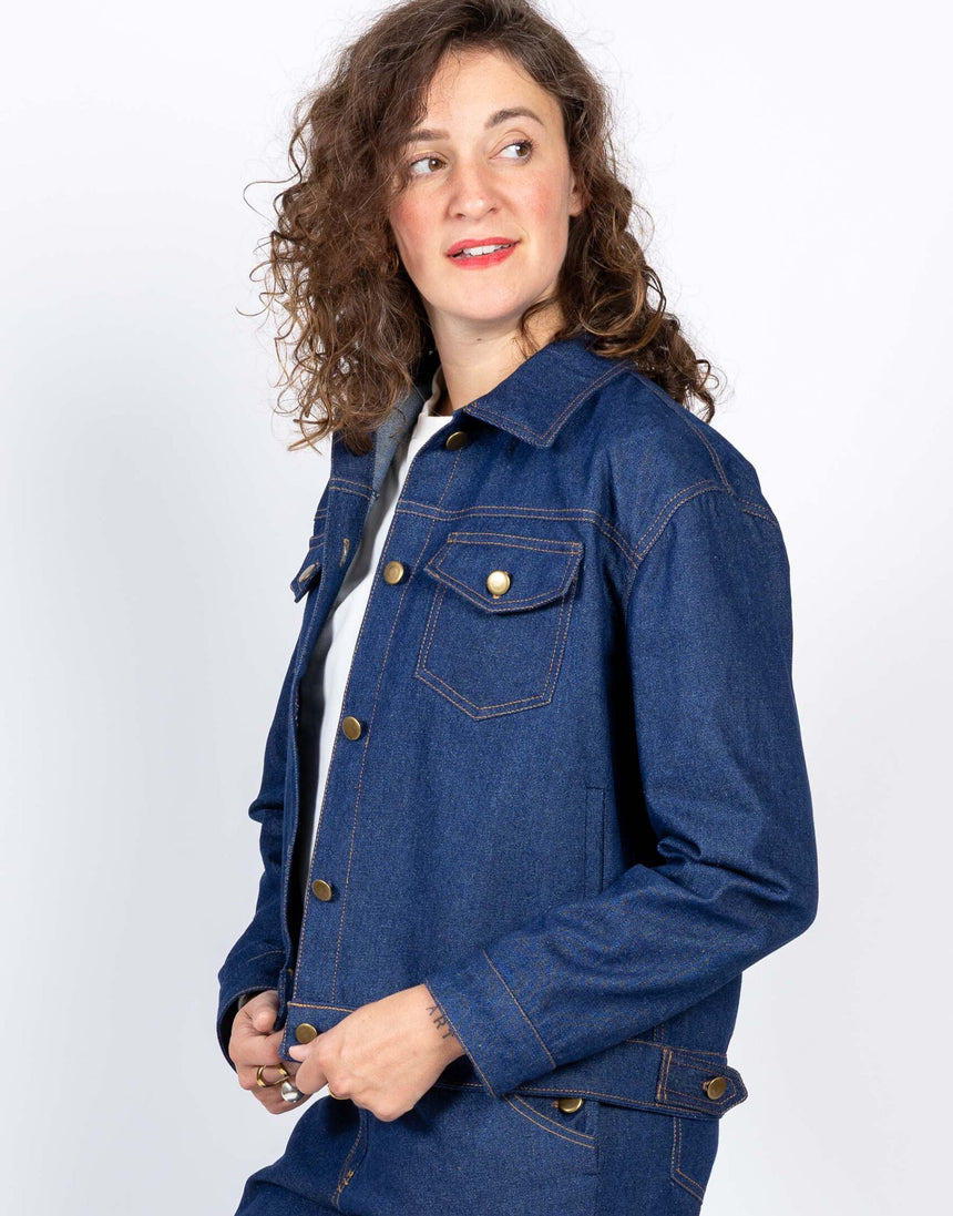 Gold Denim Jacket Sewing Pattern, I AM Patterns