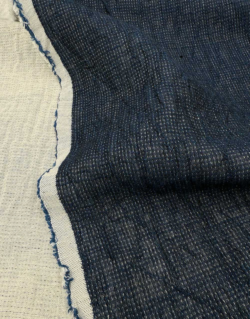 Navy Capri Linen Cotton Blend Fabric