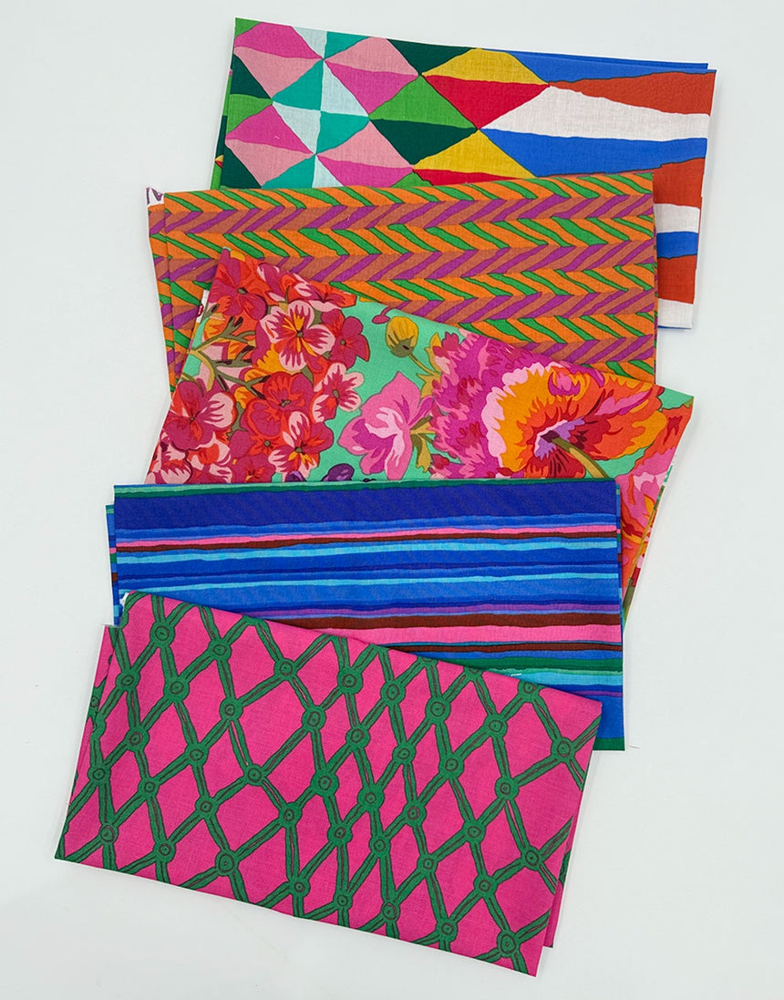 Kaffe Fassett Spring Collective 2026 Fat Quarter Bundle (5pcs) Hot Garden Party