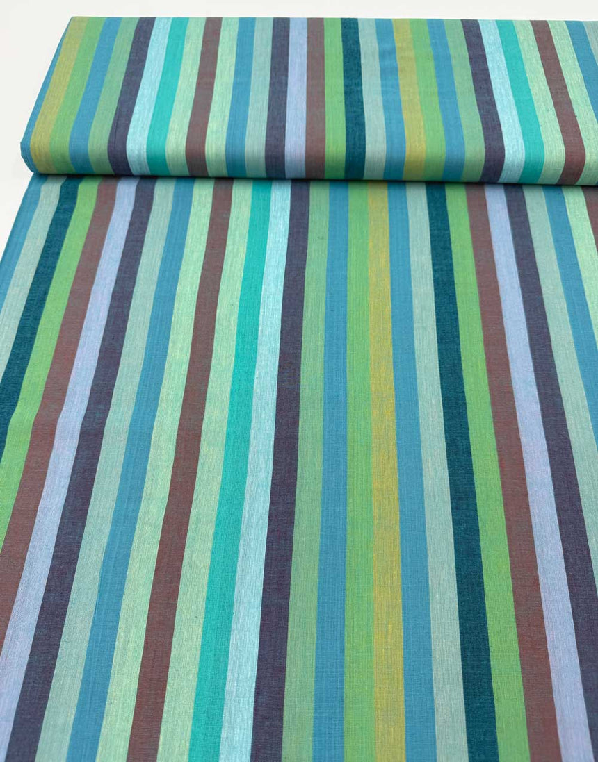 Azur Broad Stripe Woven Shot Cotton, Kaffe Fassett