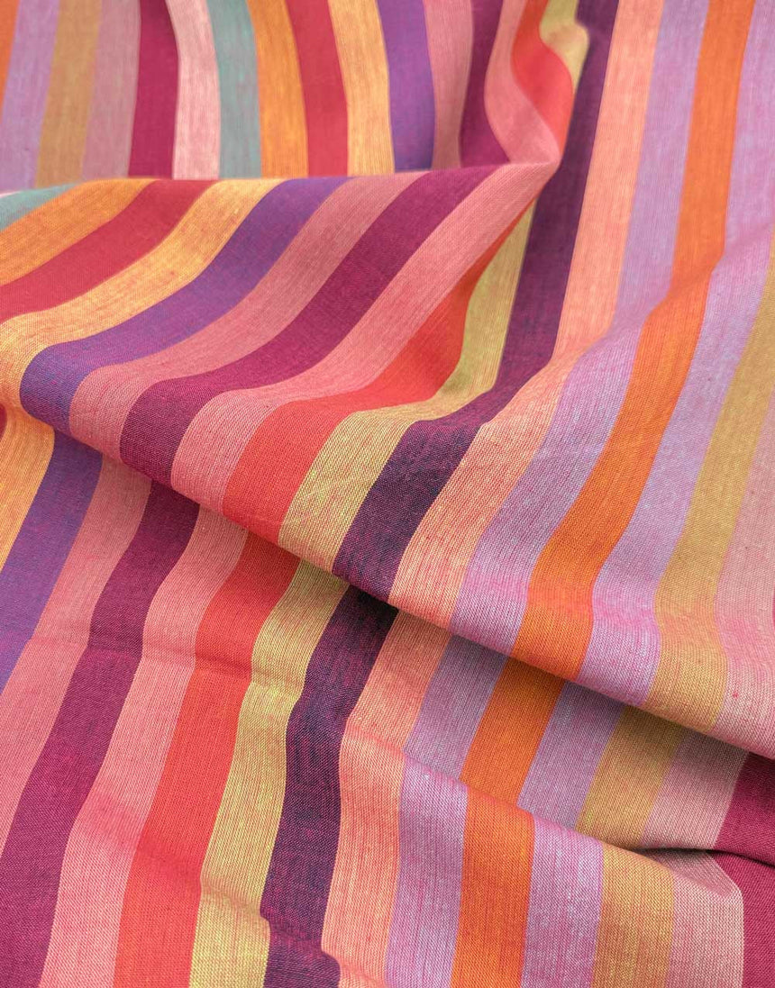 Remnant 1.6m - Red Broad Stripe Woven Shot Cotton, Kaffe Fassett